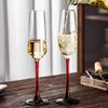 Red Stem Champagne Flutes Luxury Champagne Glass Cocktail Sparkling Wine Glass for Christmas Party Wedding Home Bar Accessories