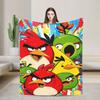 Coperta in Peluche Cartoon Angry Birds A-A per Bambine e Bambini Coperta Plaid in Flanella Morbida Qualità Personalizzata Copriletto Idea Regalo