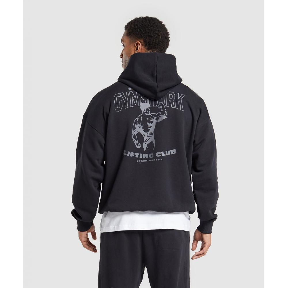 

Толстовка GYMSHARK, построенная в Великобритании, черная A5A8M BB2J