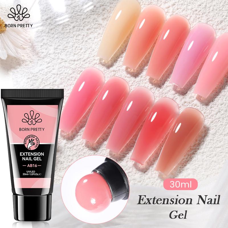 

BORN PRETTY 30 мл Гель для наращивания ногтей Jelly Nude Gel Полупрозрачный полуперманентный гель-лак UV LED