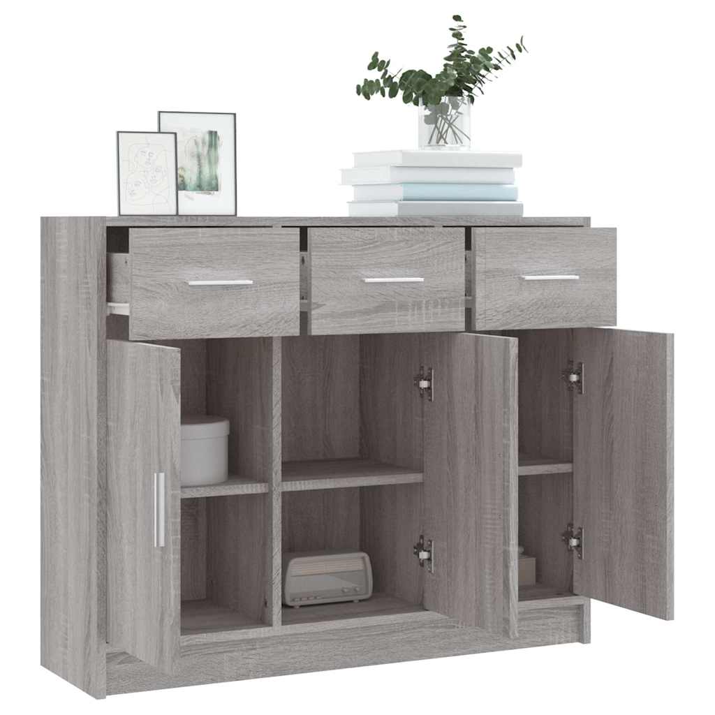 vidaXL Sideboard Grau Sonoma 91x28x75 cm Holzwerkstoff