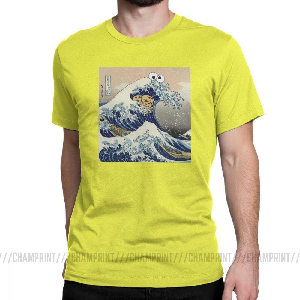 Fashion Cookie Monster T Shirt Harajuku Funny Japanese Cookie Clothes Great Wave Off Kanagawa T Shirt