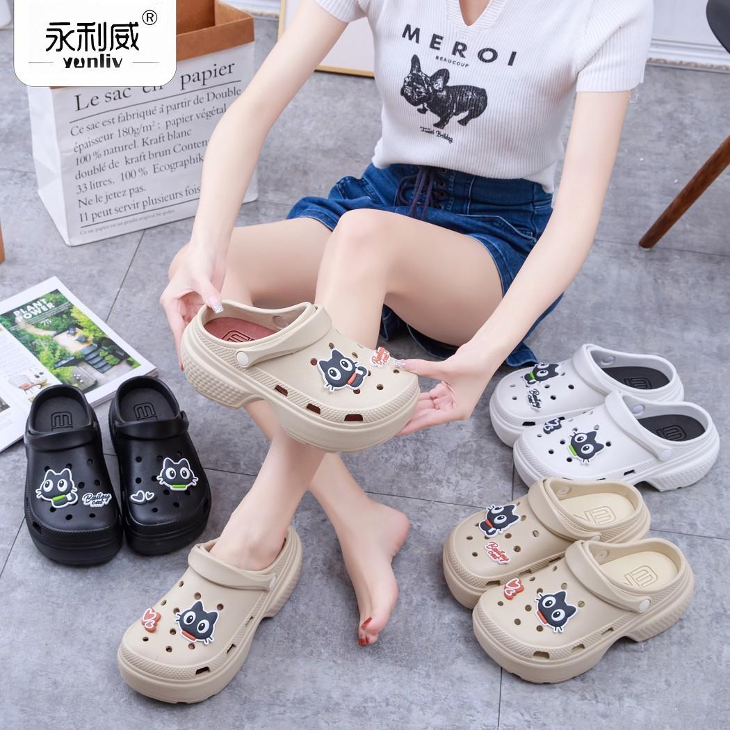 

Snow house cave shoes women s platform heightening outer wear bag head slippers fashion DIY cute cartoon casual beach sandals 35-36-37-38-39-40