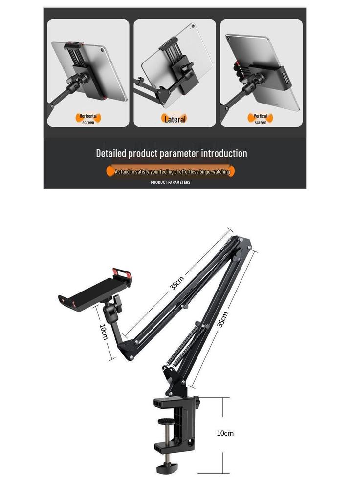 Universal Metal Bed & Desk Tablet Phone Holder for Overhead Viewing