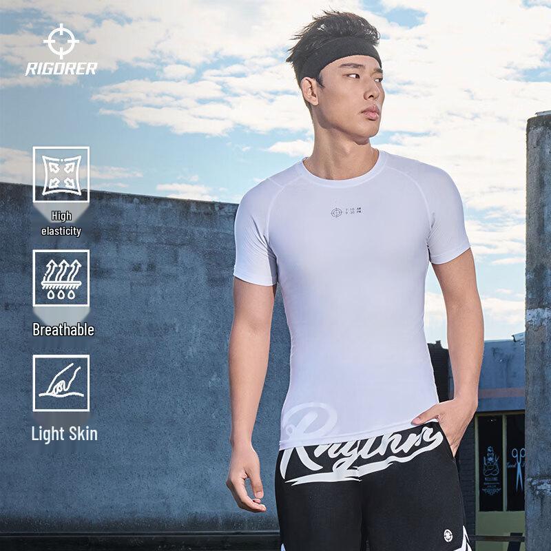 

ZhunZhe Men s Short-Sleeve Compression Training Tee L/175