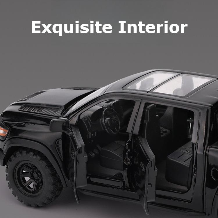 1:32 Mammoth Trailer RV Alloy Off Road Car Model Table Set Pendulum Power Back Sound and Light Toy
