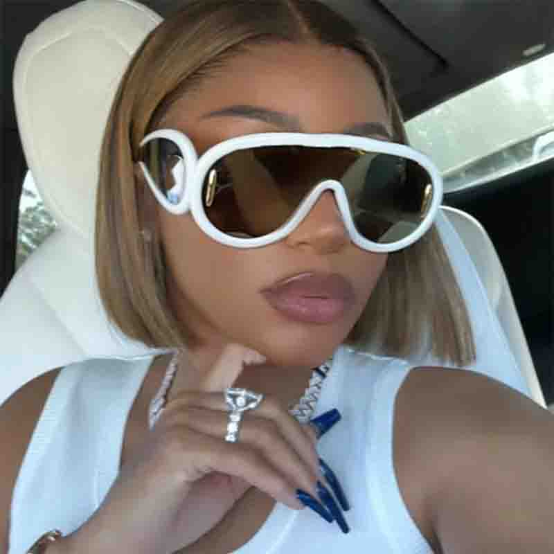 Oversized Y2K Punk One-Piece Sunglasses Women Sports Wave Mask Sun Glasses Luxury Steampunk Eyewear