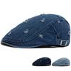Denim Ripped Beret - Unisex Vintage-Inspired Forward-Style Cap Spring/Summer New Arrival Fashionable Sun-Shielding Duckbill Cap