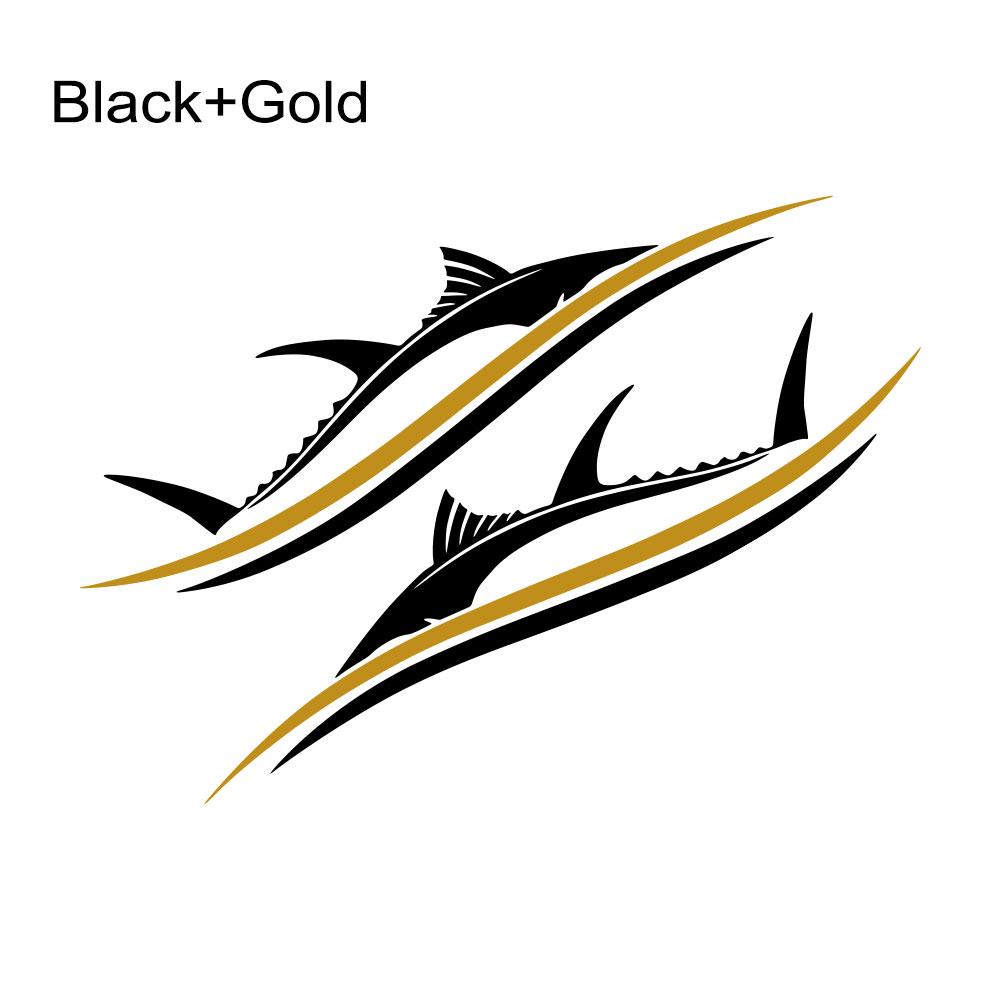2pcs/set Fish Stripes Style Car Decals for Vehicle Car Boat RV Campervan Caravan Motorhome Window Decorate Waterproof Vinyl