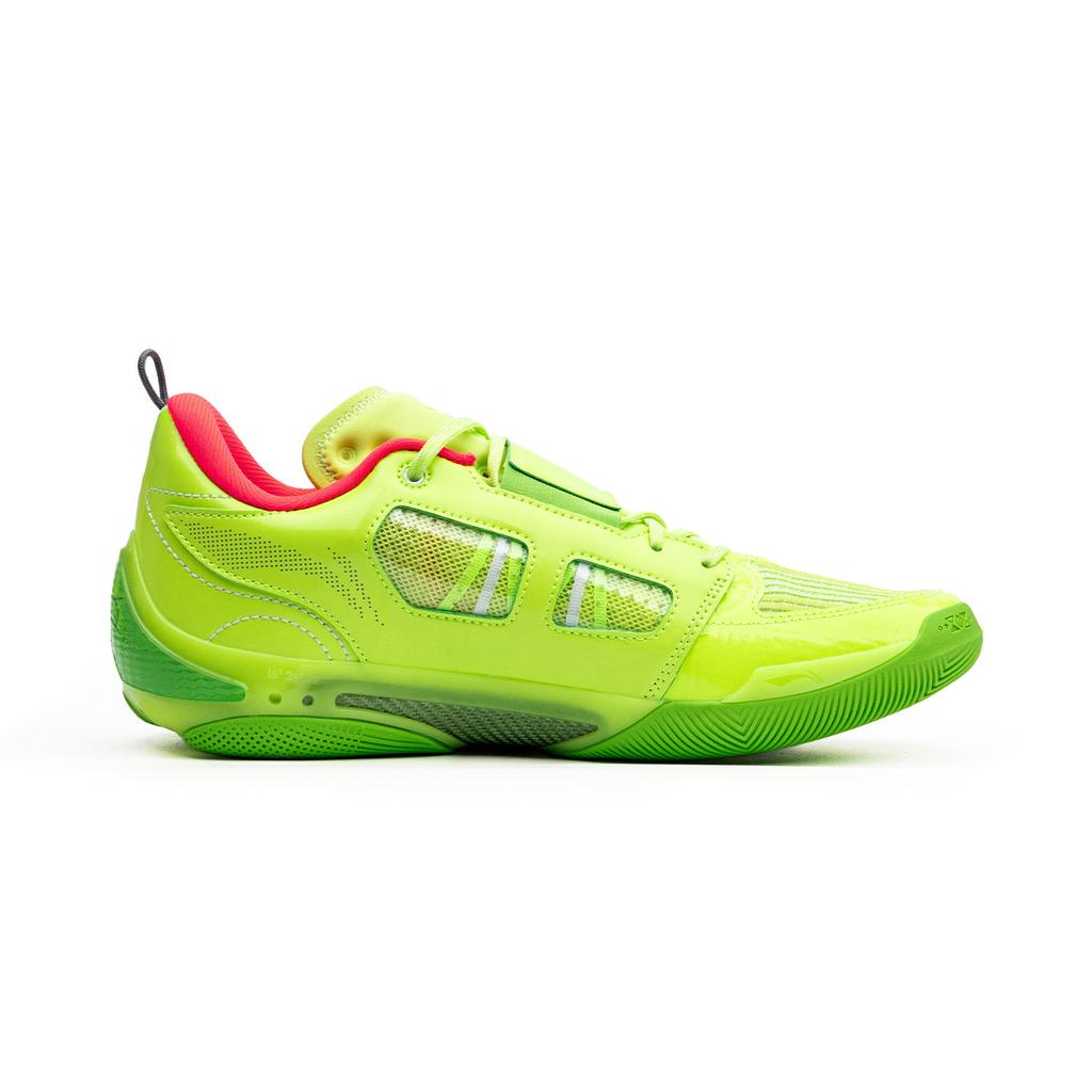 Li Ning Wade Way 808 Fjärde Generationen Ultra Grön Bålgeting Stötdämpande Slitstarka Låga Kolfiberplatta Basketbollsskor Herrsneaker ABAU031-19