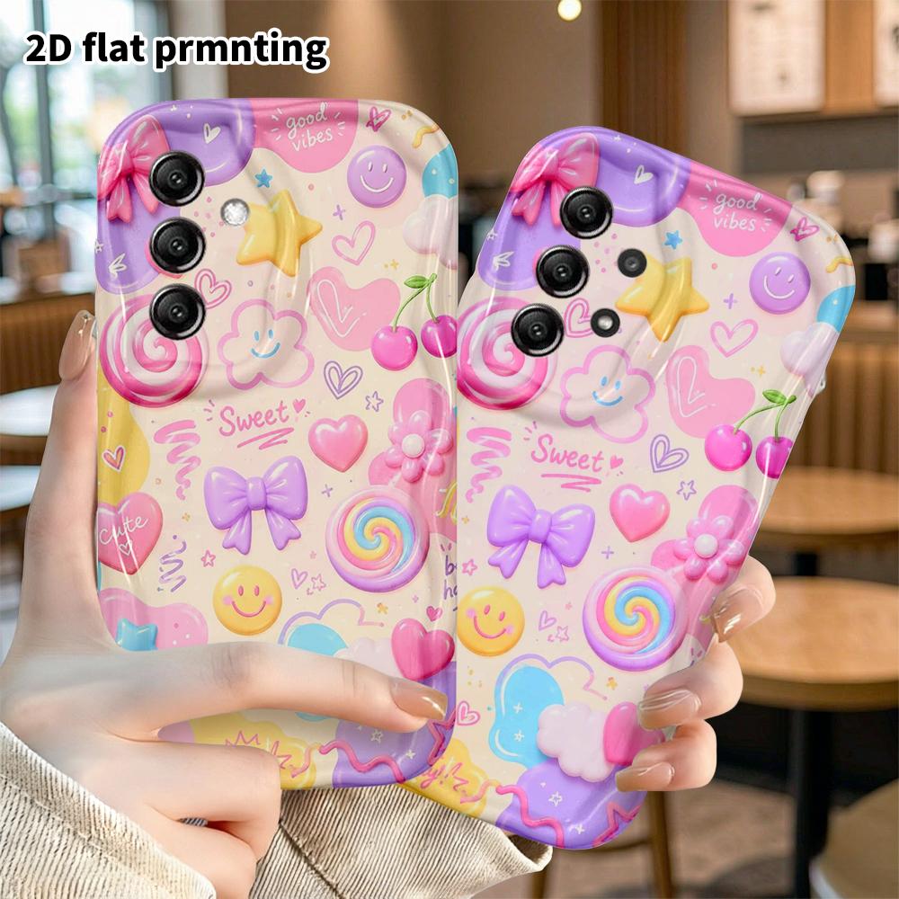 Phone Case: 2D flat, suitable for Samsung Galaxy A34 A35 M05 M06 S20 S22 S21 FE Plus 5G protective case, big bow, perfect Christmas and Halloween holi