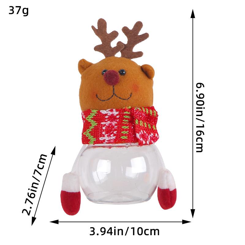 

Бутылка для конфет Украшение Санта Прозрачная пластиковая банка для конфет Кукла Санта Подарочная коробка Маленькая