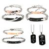 2PCS Fashionable Titanium Steel Lovers Bracelet/Necklace Fashionable Ornament Gift