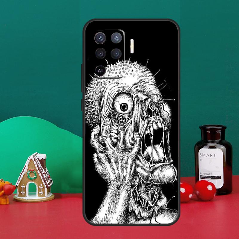 Gothic Fashion Skull For OPPO A54 A74 A94 A57S A53S A58 A78 A98 A16 A76 A96 A15 A17 A77 A5 A9 A52 A72 A79 Case