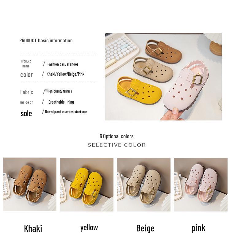 Children's 2025 Spring/Summer Crocs: Soft-Soled Sandals for Boys and Girls, Baby and Toddler Walking Shoes.