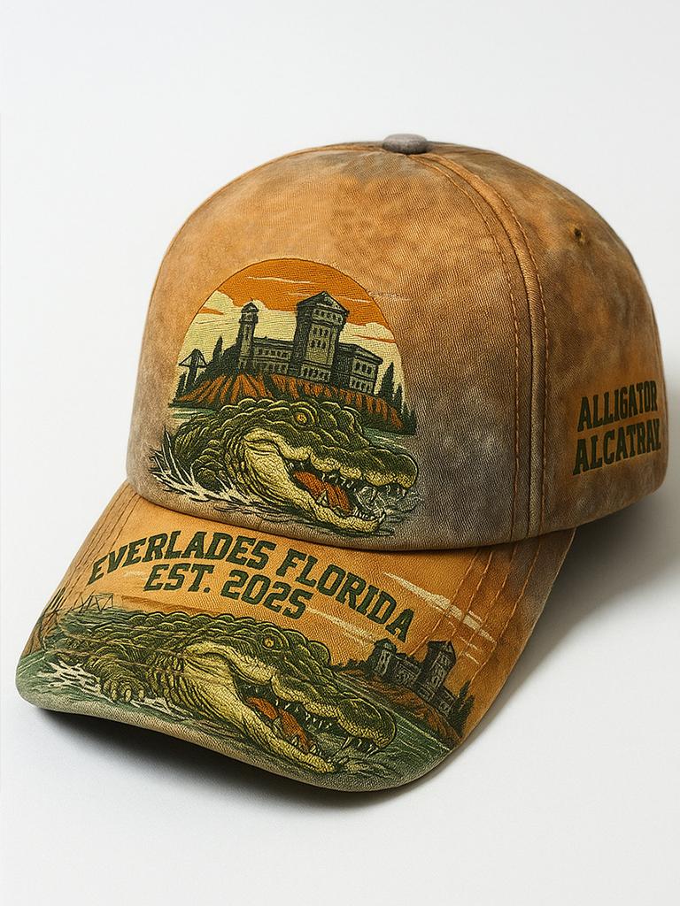 Popular POD heat transfer baseball cap personalized crocodile pattern outdoor cap men's and women's versatile cap