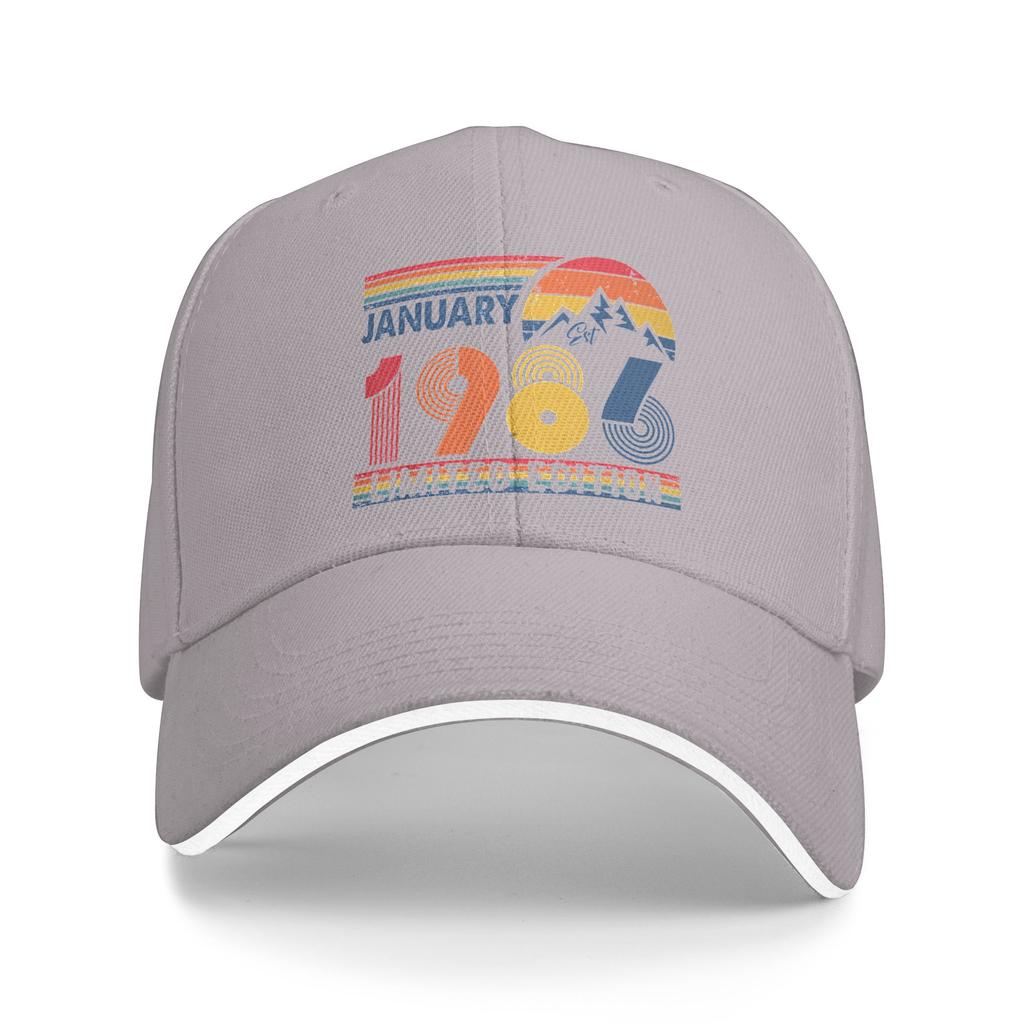 Summer Casual Baseball Cap Retro January 1986 Limited Edition 40 Year Old 40th Birthday Tennis Skate Trucker Hat For Couple