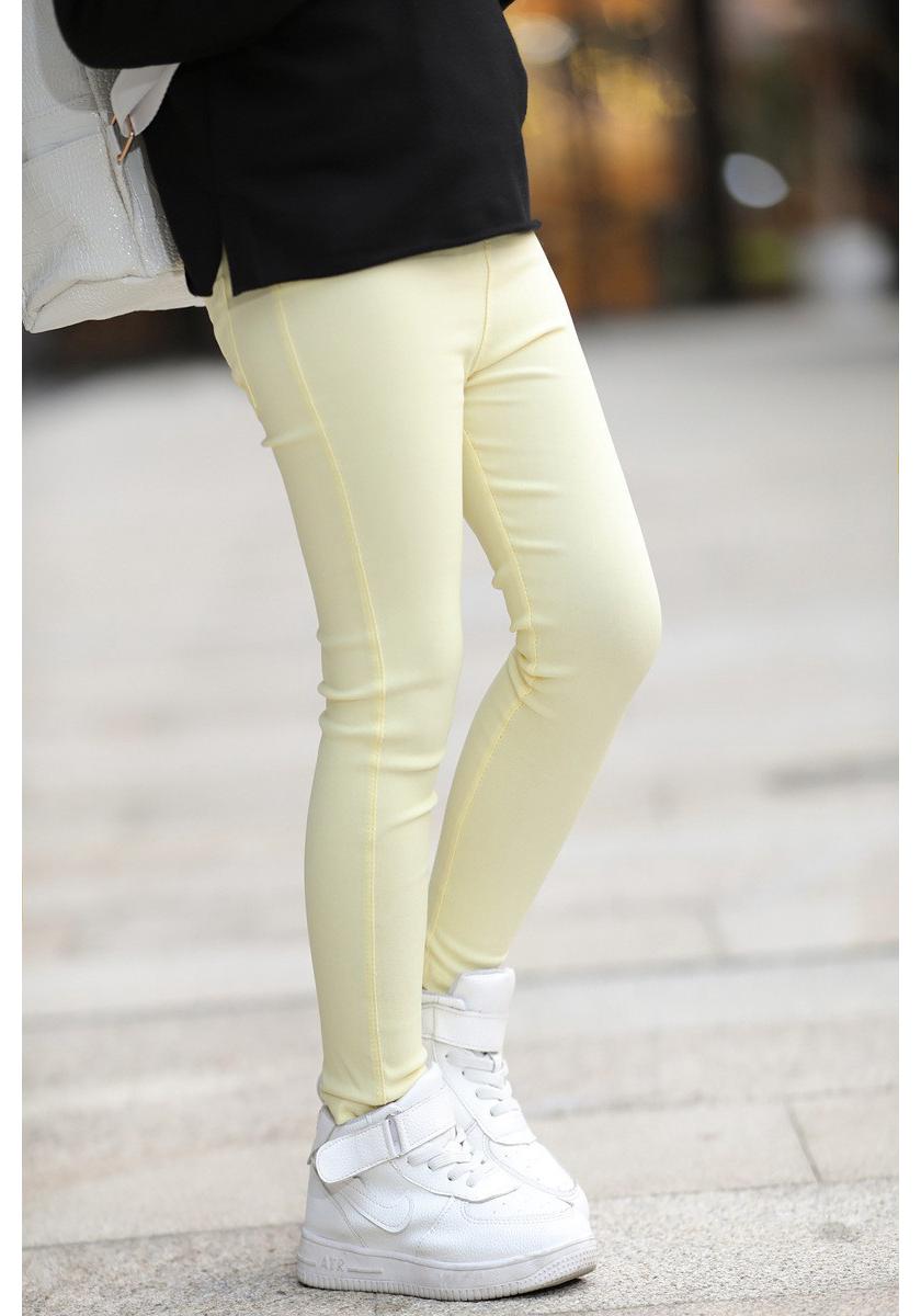 

Girls Slim Fit Elastic Faux Denim Pencil Pants - Children s Versatile Base Layer for Outdoor Wear 110 cm