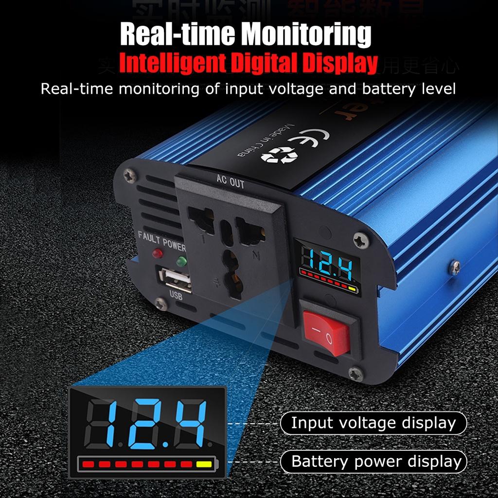 3000W Inverter Car Power Inverter Modified Sine Wave Voltage Transformer Converter Charger Solar Inversor LCD Display 12V 220V