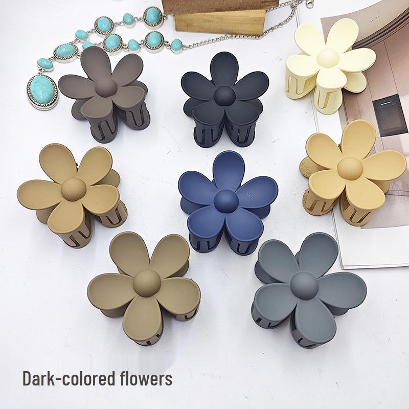 Frosted Flower Claw Hair Clip - Five-Petal Sunflower Updo Accessory