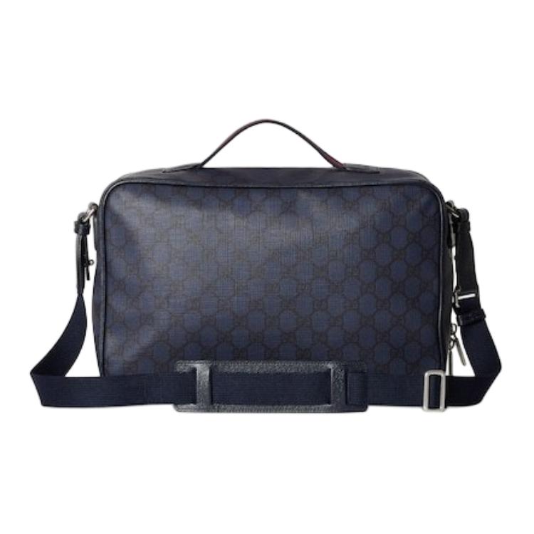 Gucci Tennis Series 8L Classic Double G Logo Print Leather Tote Bag Medium Men bags Dark-Blue 799872-FAEV0-8471