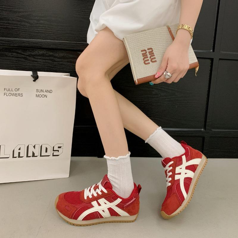 Round Head Thick Bottom Breathable Mesh Women's Autumn New Lightweight and Versatile Casual Sports Shoes