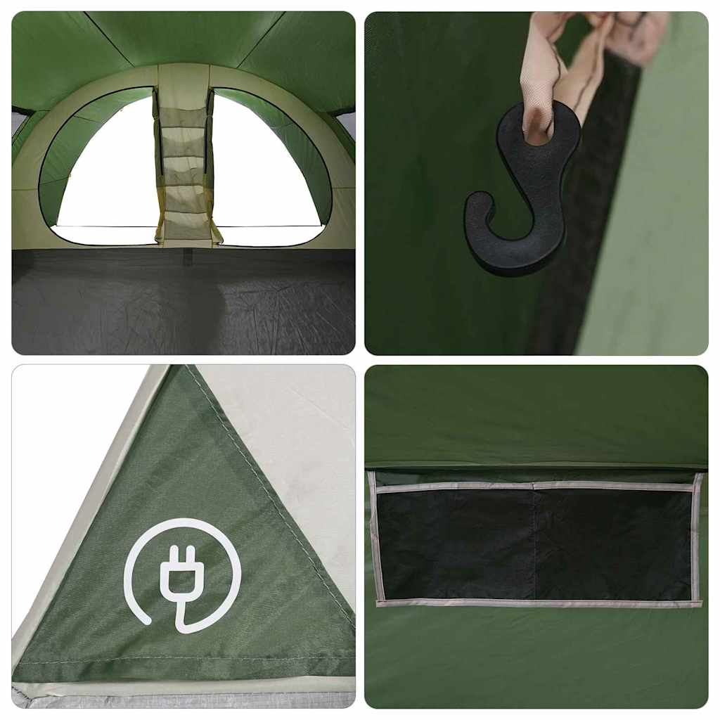 8 Person Tunnel Tent with Roof Green 710 x 460 x 245 cm