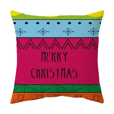 Merry Christmas Cushion Cover 45*45 Cartoons Pillowcase Cotton Linen Sofa Cushions Pillow Cases Pillow Covers