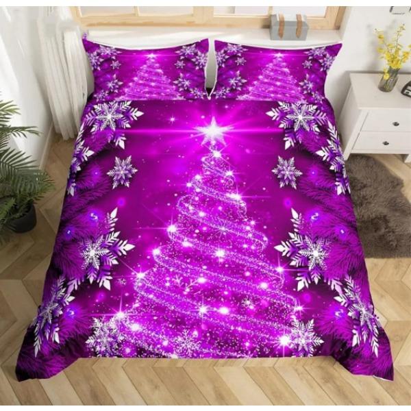 Santa Claus Bed Three-Piece Set, Digital Print Quilt Cover Sheet Set