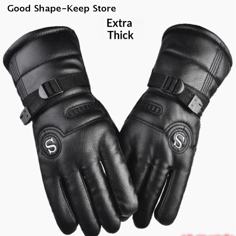 Winter Leather Gloves Waterproof Resistance Cold Outdoor Sports Warm Motorcycle For Men Warm and Cold Resistant Leather Gloves