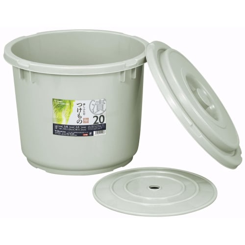 TONBO Shinki Gosei Pickle Container with Lid, 20-inch, Gray, Diameter 37cm x Height 30.5cm, Made in Japan