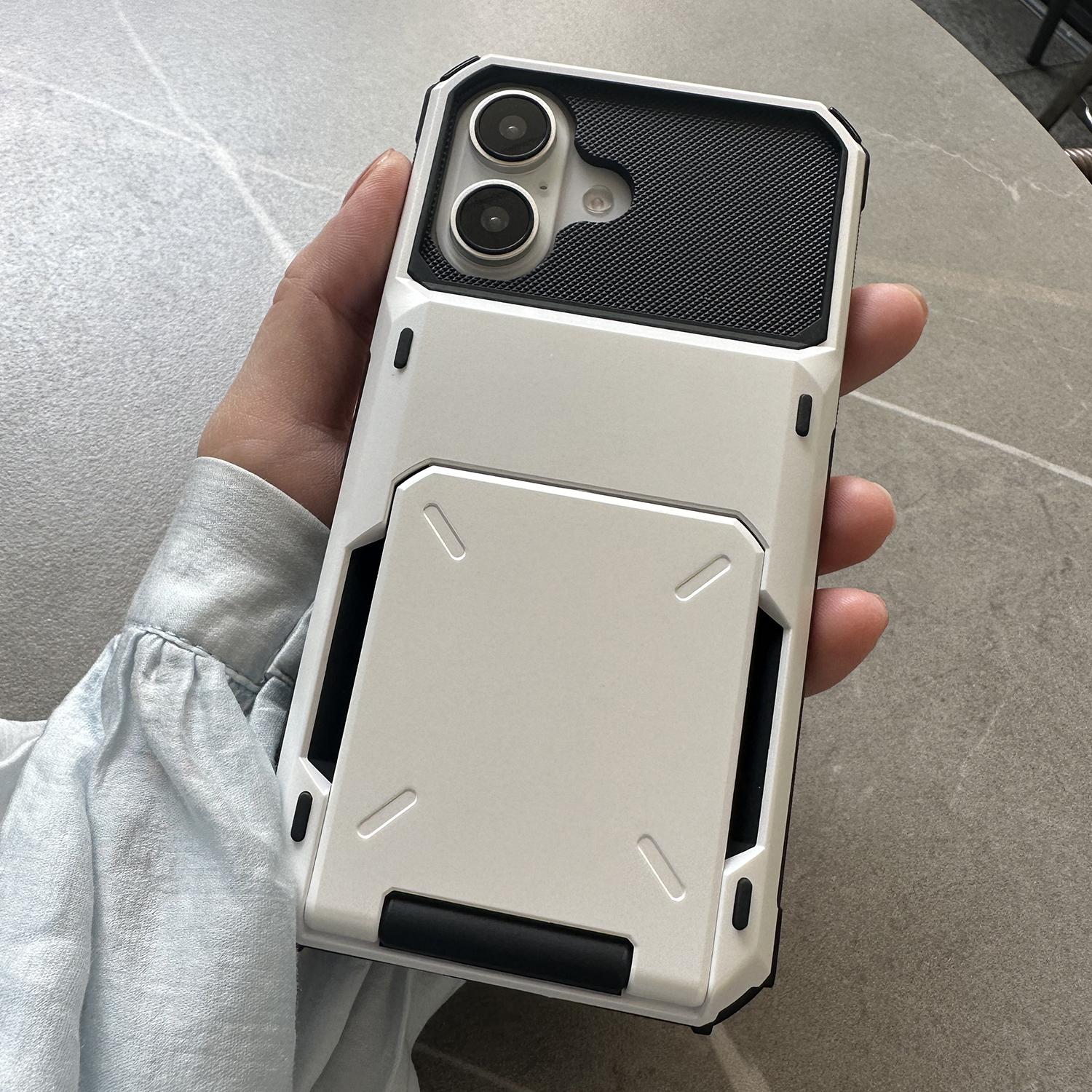 

For iPhone 17 Case PC+TPU Dual Layer Back Phone Cover with Card Holder