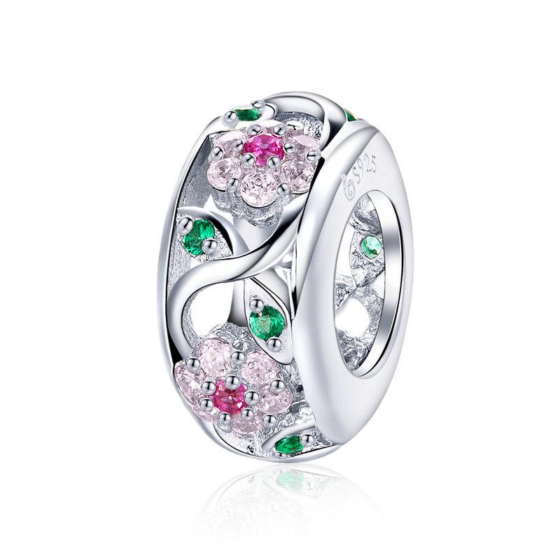 BAMOER Silver Charm Collection 925 Silver Dazzling CZ Beads Fit Bracelets & Bangles Jewelry