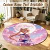Round Rug Custom NameSailor Moon Pattern Non Slip Carpet Home Floor Decor