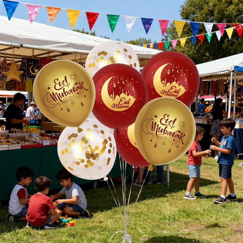 15-30Pcs Eid Mubarak Moon Star Latex Balloons Kit 2026 Muslim Islamic Festival Party Decoration Supplies Ramadan Kareem Gifts