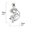 Native American Indian Kokopelli Sterling Silver 925 Pendant Top
