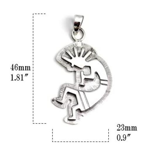 Native American Indian Kokopelli Sterling Silver 925 Pendant Top