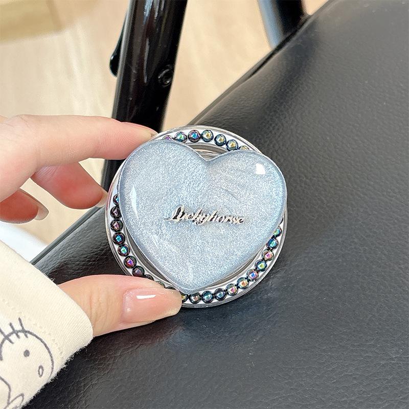Korean Style Magnetic Retractable Phone Holder & Finger Ring - Creative Gift for Girls
