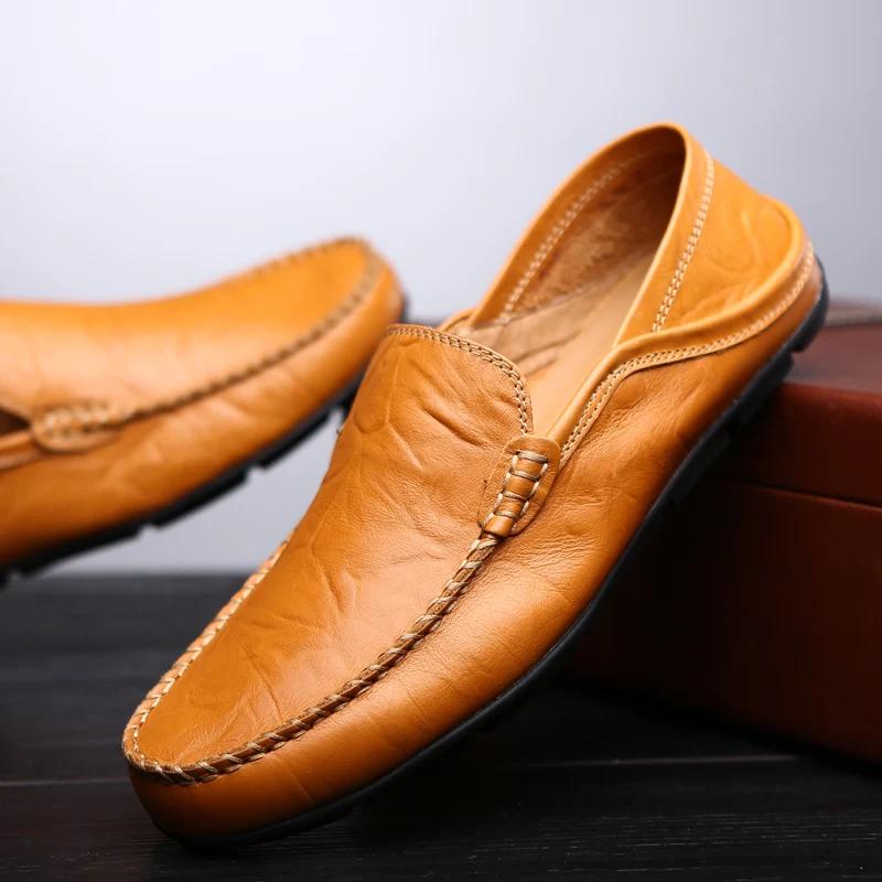 Men's Loafers High Quality Soft Leather Casual Shoes Classic Slip on Driving Shoes Casual Business Leather Shoes Moccasins Flats