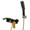 Tuqiu Bathtub Shower Set Wall Mounted Gold and White Bathtub Faucet, Bathroom Cold and Hot Bath and Shower Mixer Taps Brass