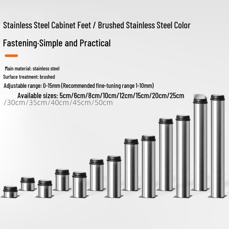 Adjustable Stainless Steel Telescopic Table, Cabinet, and Sofa Legs - Round Dining & Coffee Table Support
