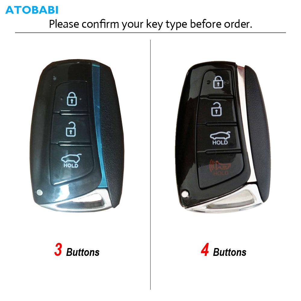 Leather Car Key Cover Bag For Hyundai Santa Fe Sport Equus Genesis Sedan Azera Grandeur Remote Fobs Shell Case Auto Accessories