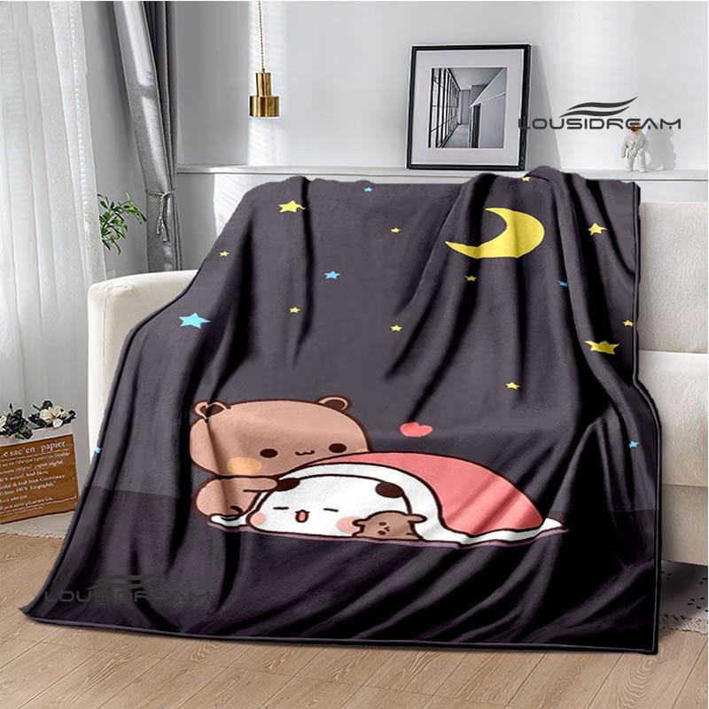 Cute cartoon bear Printed blankets picnic blanket Warm Flannel blankets Soft and comfortable blanket bed linings Birthday Gift
