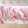 2D Pastel Candy Cane Backdrop for Christmas & New Year Decoration