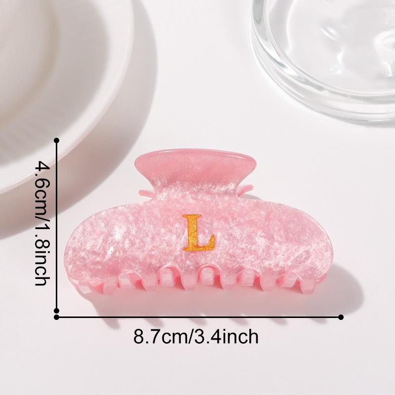 Creative Design 8.6Cm Cream-Coloured Letter Hair Clip Simple Acrylic Shark Clip Hair Accessories For Temperament Girls