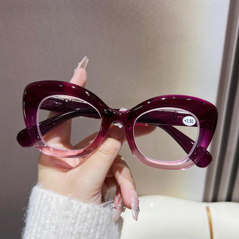 

Personalized Elderly Reading Glasses Trendy Cat s Eye Presbyopia Glasses Fashionable Leopard Anti Blue Light Far Sight Glasses 0 фиолетовый