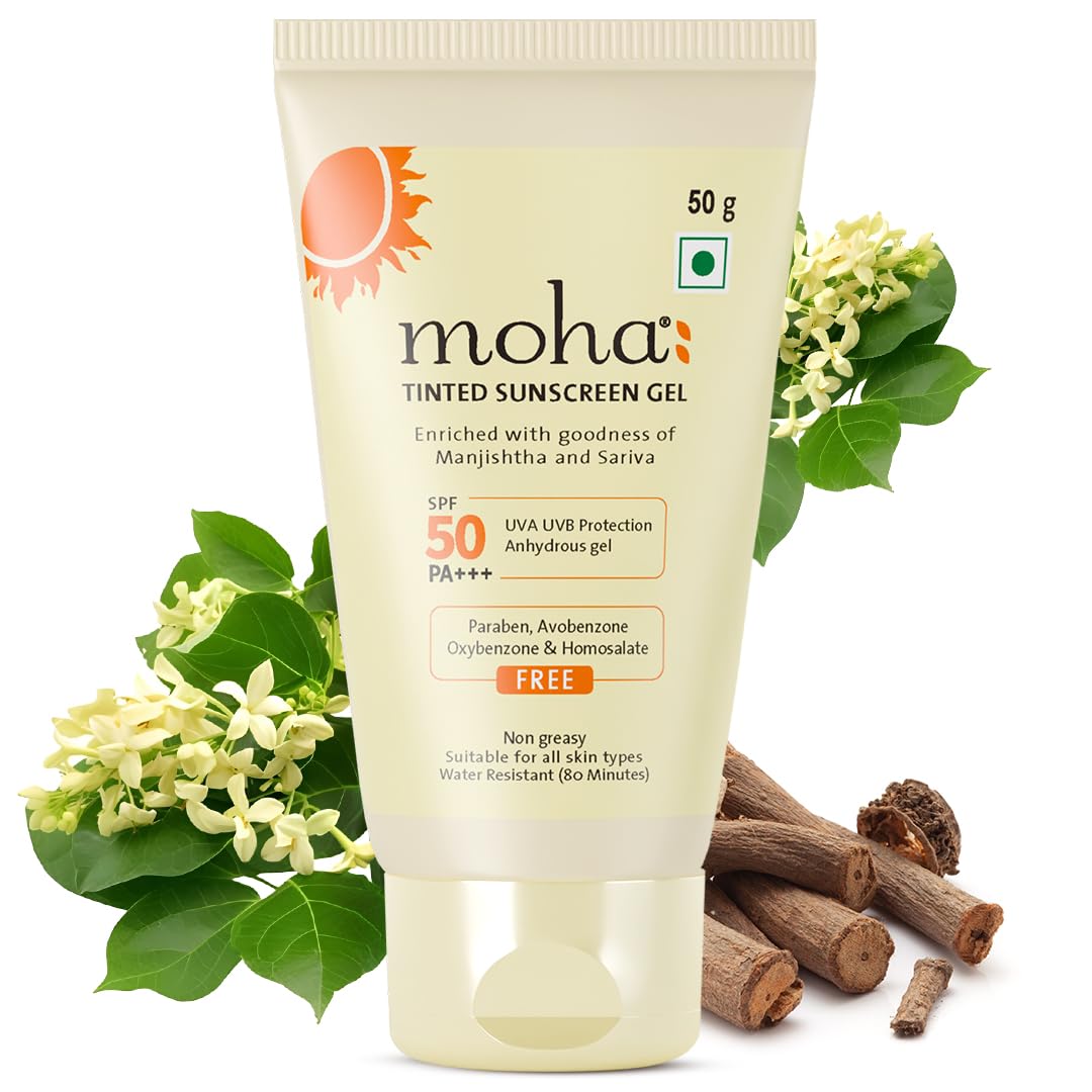 

moha All Skin Tinted Sunscreen Gel SPF 50 Matte Oil-Free Lightweight Broad Spectrum 50g
