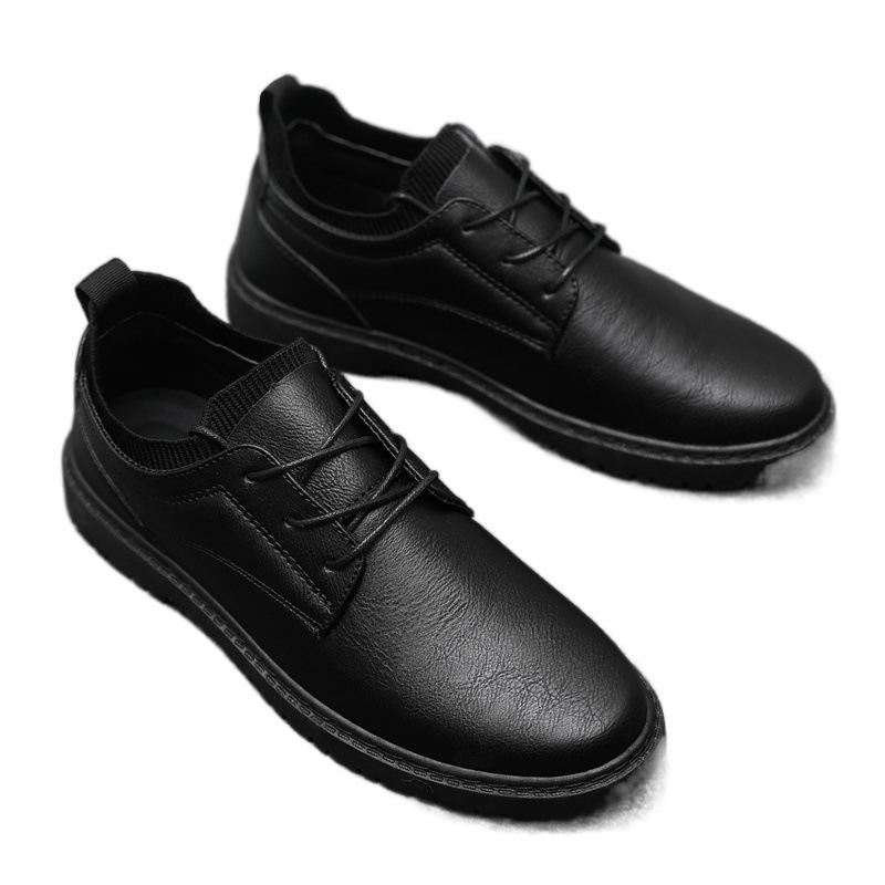 Suit Spring and Autumn Business Dress Casual Shoes British Style Black Leather Shoes Soft Sole