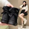 Schneestiefel Damen Winter Samt verdickt Schnee Baumwolle Schleife dicksohlige große Baumwollschuhe warme Stiefel Damen