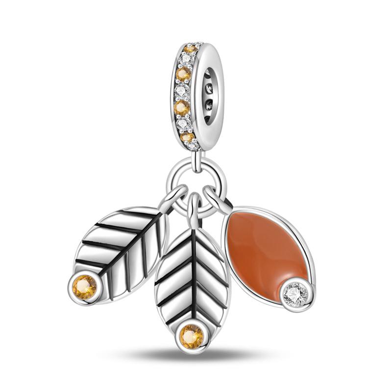 New In Copper-Plated Coffee Donut Strawberry Pendant Fit Panora Bracelet&Bangle Diy Beads For Women Birthday Fine Jewelry Gift